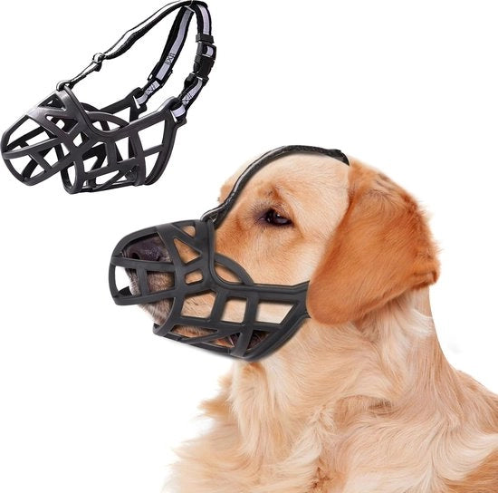 Muffa per cani, sacchetto di silicone morbido, museruola regolabile, riflettente, prevenzione dal abbaiare, morde e grattare (L)