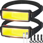 Lampada LED portatile con caricamento USB - impermeabile proiettore COB per esterni - confezione da 2 lampade portatili LED ricaricabili