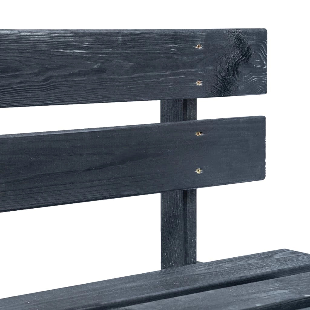 Panca da giardino mobili da esterno per patio terrazza pallet da giardino legno nero 02_0011838