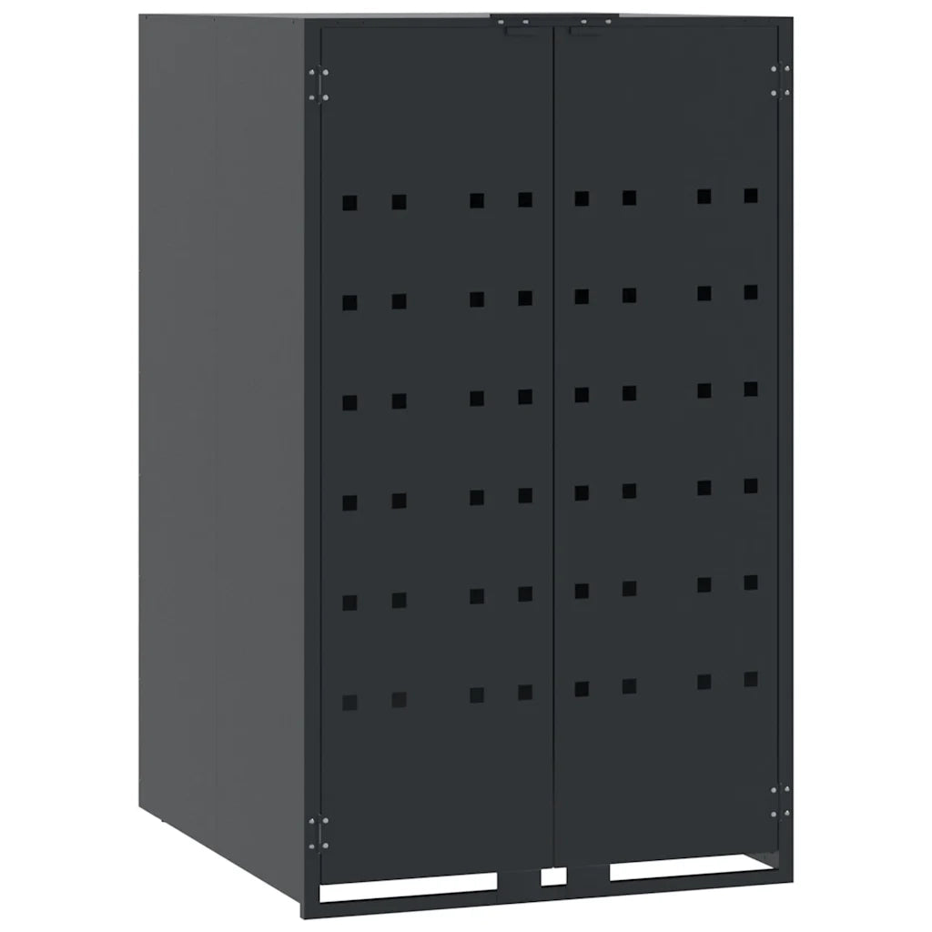 Copribidone con Ruote 3 Bidoni Antracite 207x79x117cm Acciaio 3279983