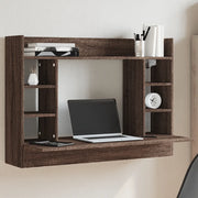 vidaXL Scrivania a Parete Rovere Marrone 105x48x75cm Legno Multistrato