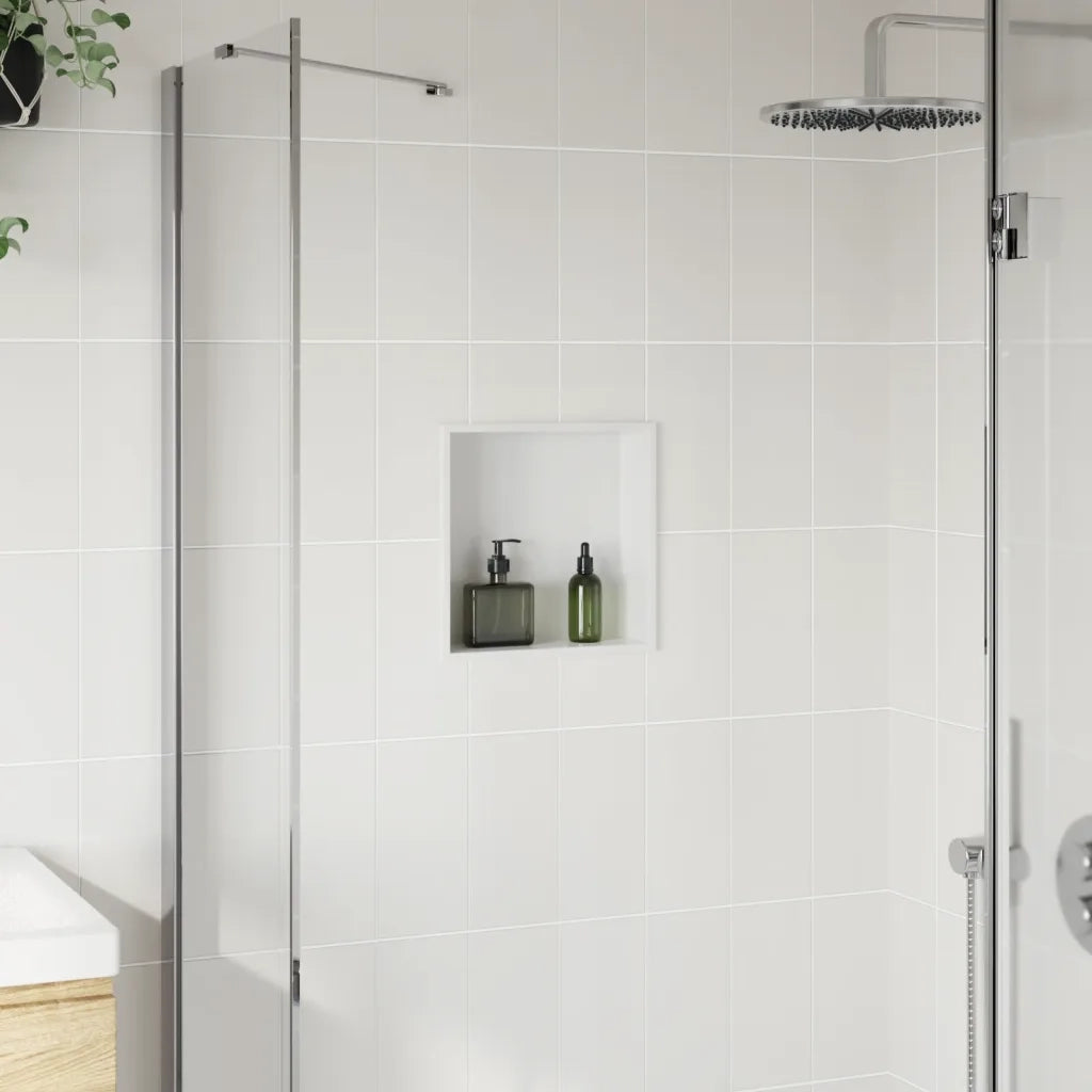 Nicchia per Doccia Bianco Opaco 32x32x9cm in Acciaio Inox CFW3690846