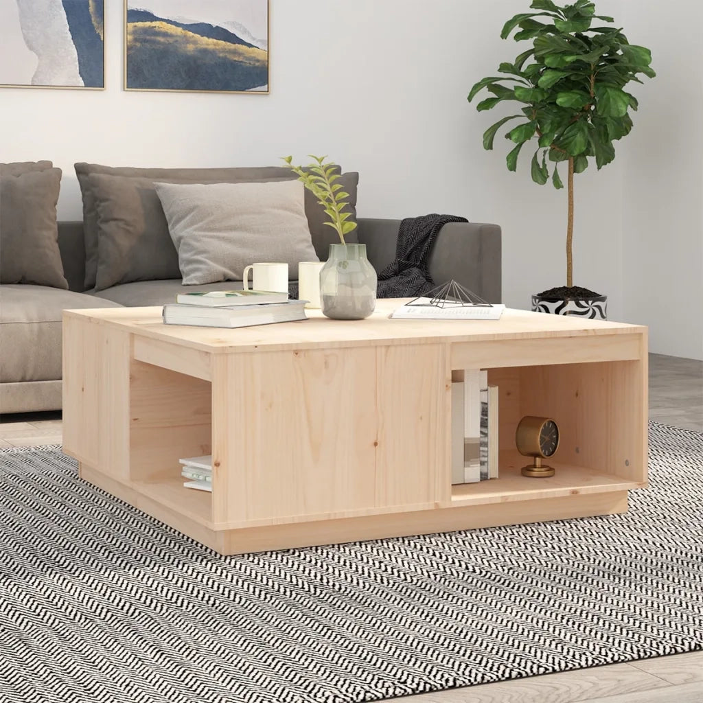 Tavolino da salotto | Tavolino da caff¨¨ | Tavolino da Soggiorno 100x101x40,5 cm in Legno Massello di Pino