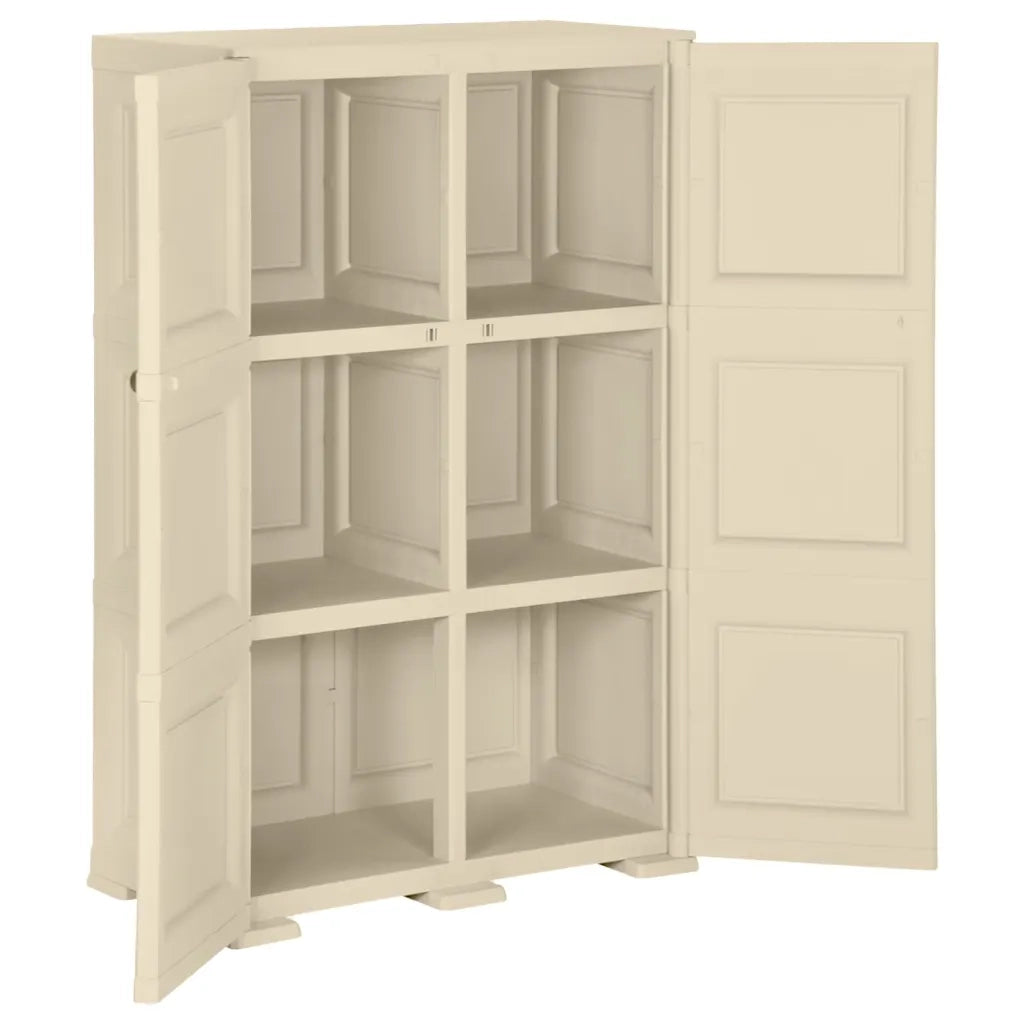 Armadietto in Plastica 79x43x125 cm Effetto Legno Bianco Angora 340592