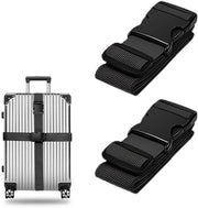 Cintura trasportabile per valigia - bagaglio riportabile - resistente e robusta - nera - cintura per valigia - ideale per viaggi - 200 x 5 cm