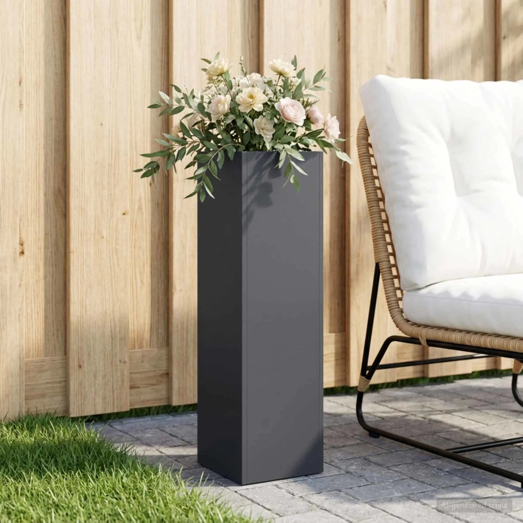 Vaso da giardino Antracite 20 x 20 x 75 cm 8005320