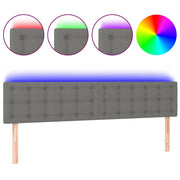 Testiera | Testata a LED Grigio Scuro 200x5x78/88 cm in Tessuto