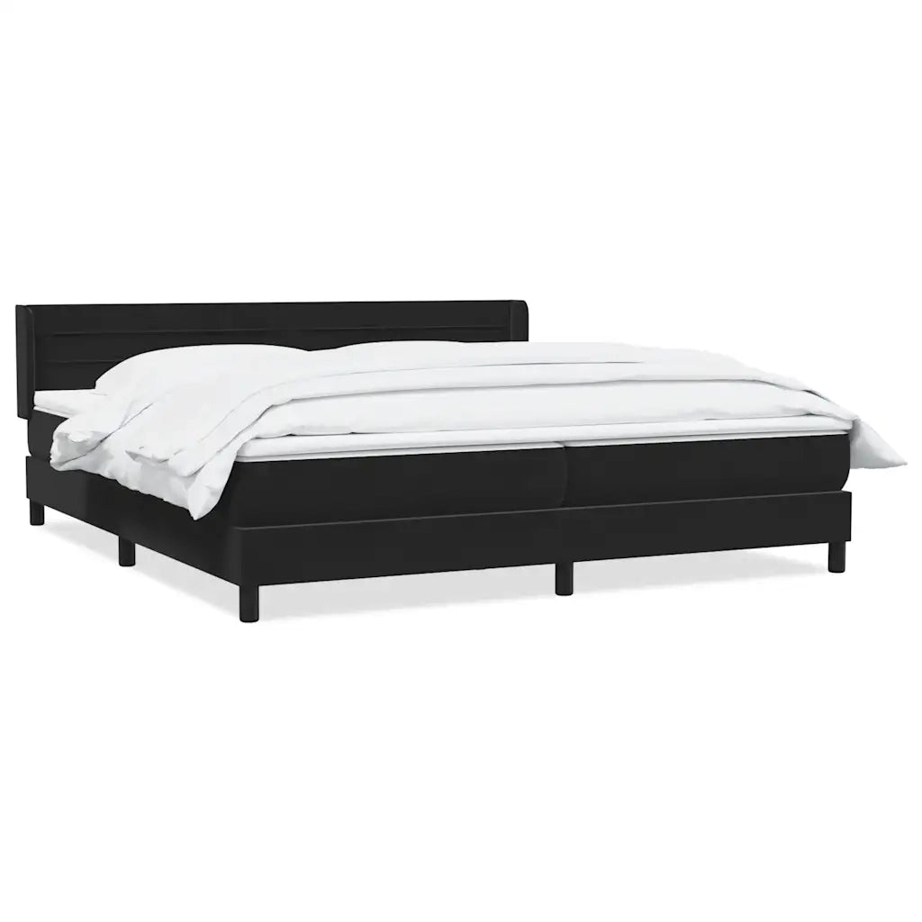 Giroletto a Molle con Materasso Nero 200x220 cm in Velluto 3318257