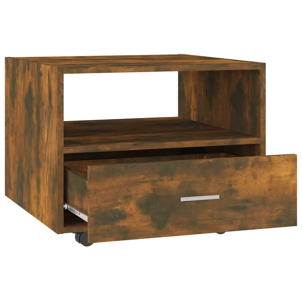 Tavolino da Salotto-Tavolino da soggiorno-Tavolo Rovere Fumo 55x55x40cm in Legno Multistrato