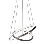 Lampada a sospensione IOLE S/2 - 40W 2000lm 3000K dimmerabile - Alluminio colore titanio e silicone bianco opale - Gealuce
