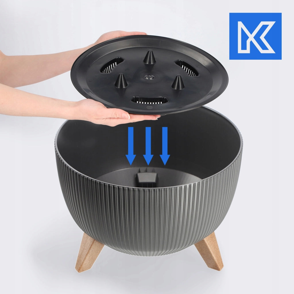 Vaso da giardino KADAX con gambe per fiori, grande ciotola rotonda da 33 cm