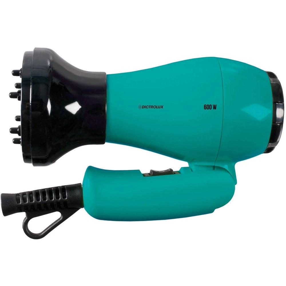Trade Shop - Asciugacapelli Da Viaggio Pieghevole 600 Watt Motore Dc 2 Velocità Con Diffusore Styling -