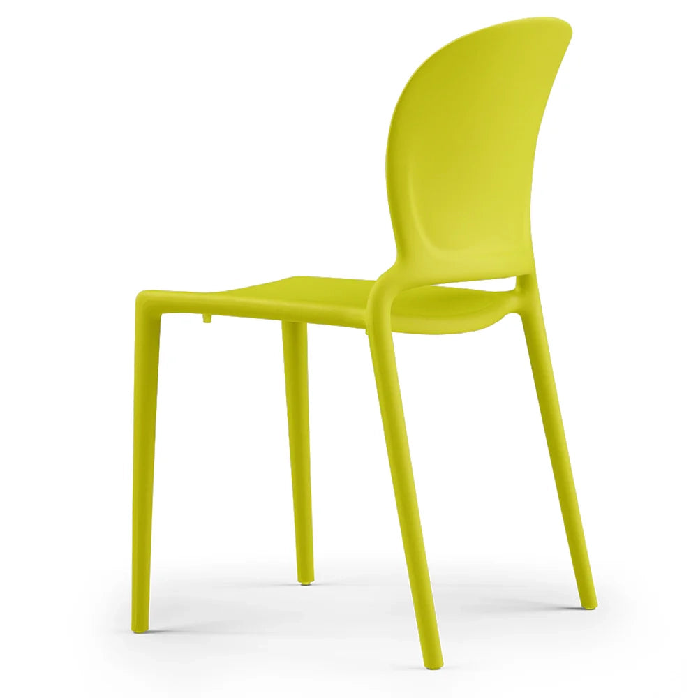 Set 6 sedie in polipropilene JASMINE, impilabile, resistente ai raggi UV, design moderno, ideale per sala da pranzo, cucina, sala d’attesa, bar, ristoranti o giardino colore Giallo Limone