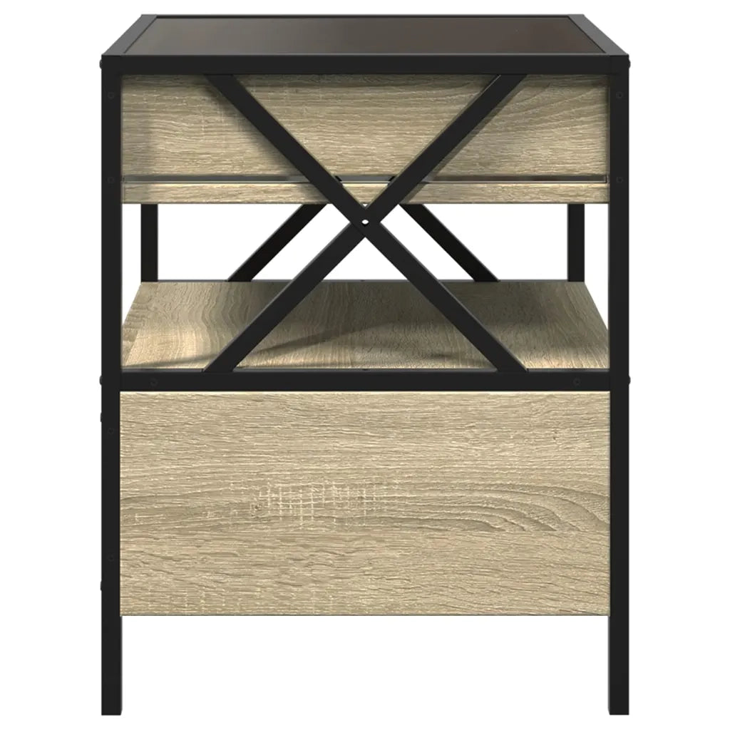 Comodino con LED Infinity Rovere Sonoma 40x40x51 cm