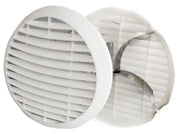 Griglia TONDA da 160 a 200 mm TERMOFLEX bianco con molle ventilazione presa aria