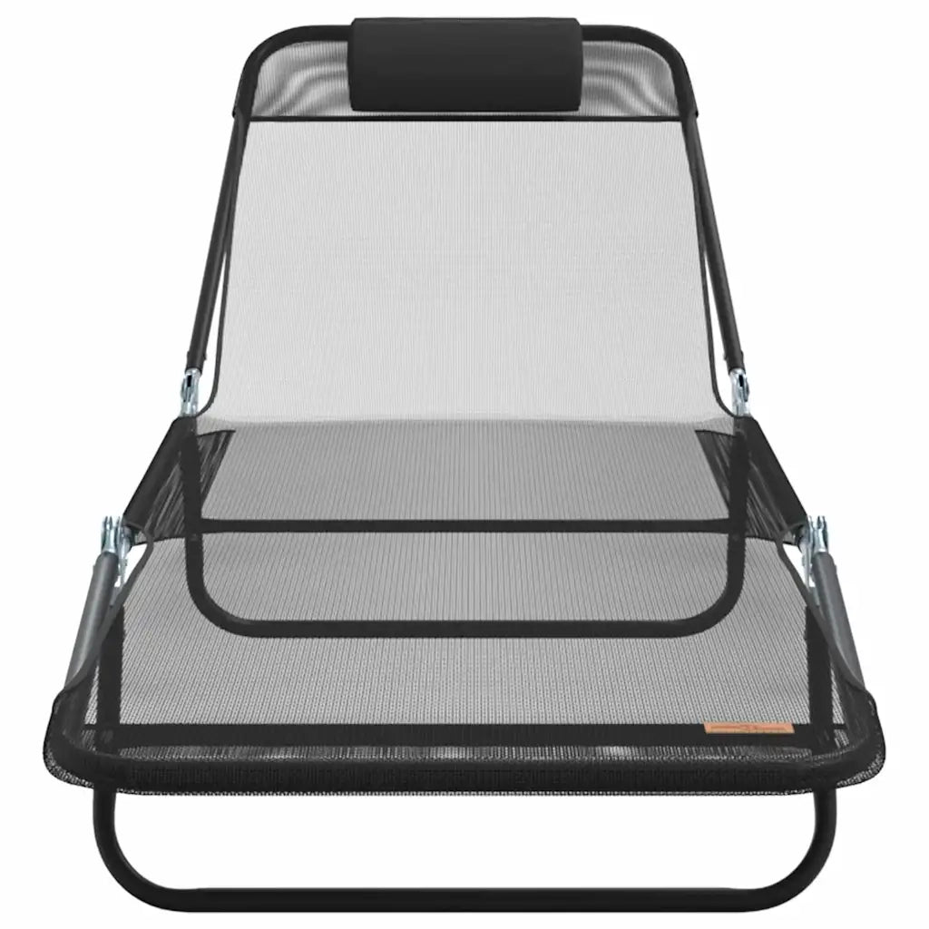 Lettino prendisole pieghevole 2 pcs Nero 182 x 55 x 85,5 cm 42003158
