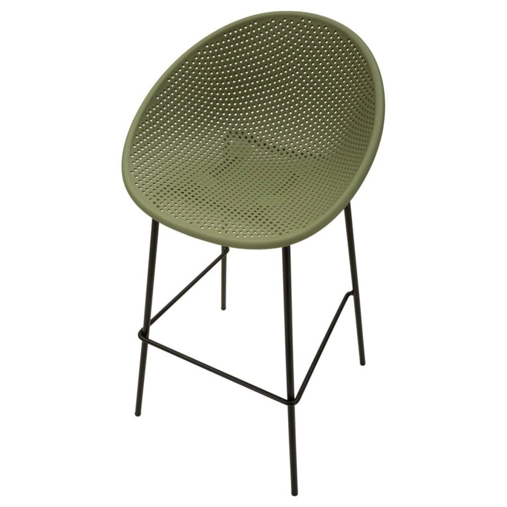 Set di 2 Sgabelli Alti VKH1089, Verde, Metallo, 50x50x98 cm