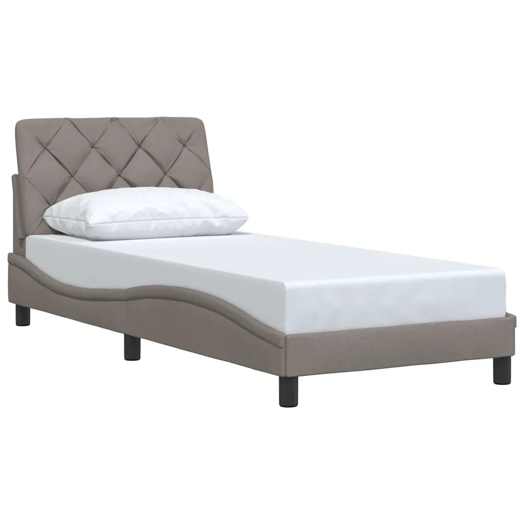 vidaXL Giroletto senza Materasso Tortora 80x200 cm Tessuto