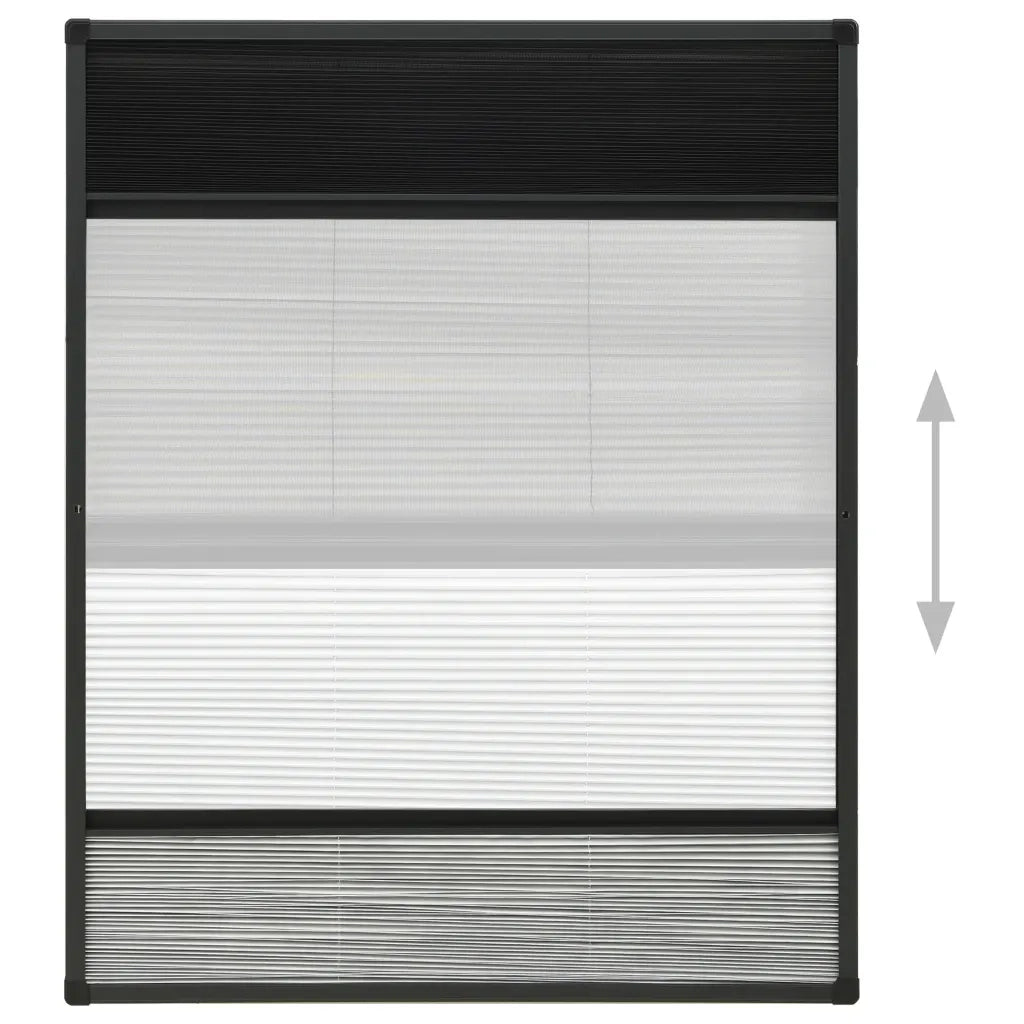 Zanzariera Plissettata Finestra Alluminio 80x100 cm con Tendina cod mxl 57859