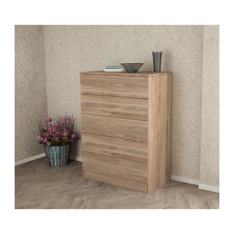 KIT CASSETTIERA 5 CASSETTI 80X45X111 CM ROVERE- 1,0 pz