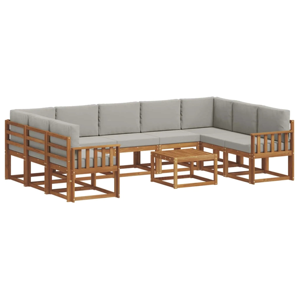 Set di divani da esterno 10 pcs Grigio Naturale e Chiaro 3367014