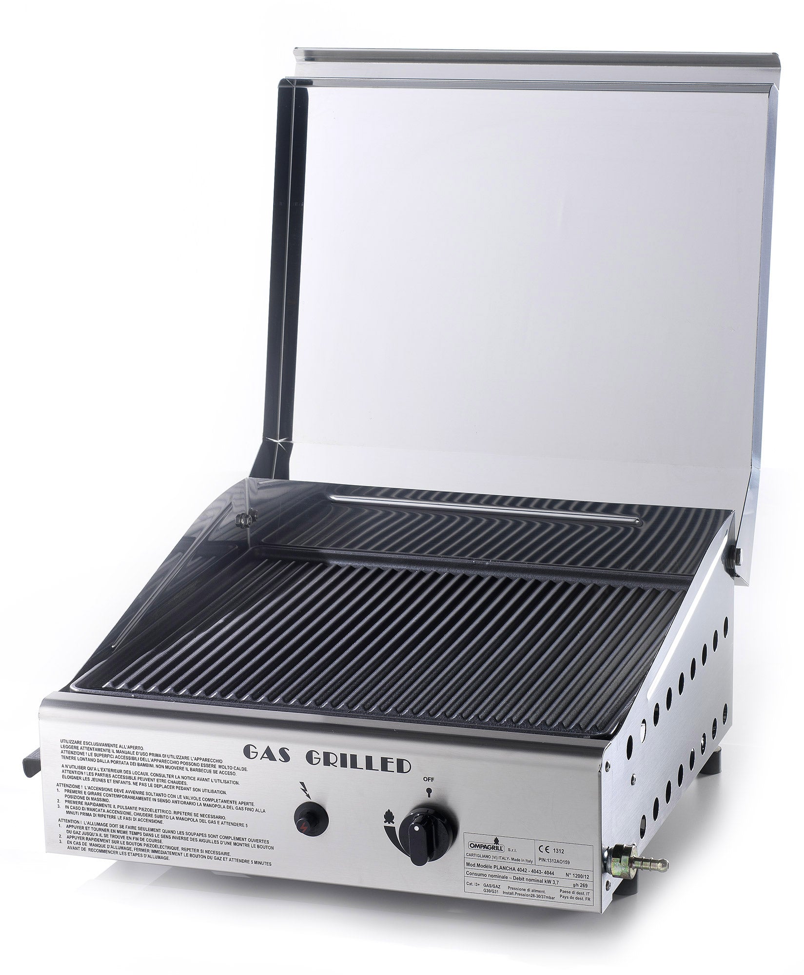 Piastra di Cottura in Ghisa a Gas GPL Ompagrill Plancha Single 4043 Cover