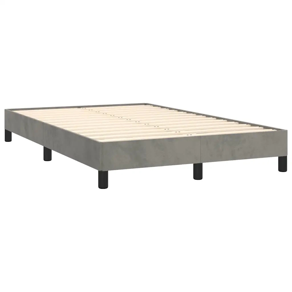 Letto a Molle con Materasso e LED Grigio Chiaro 120x190 cm Velluto
