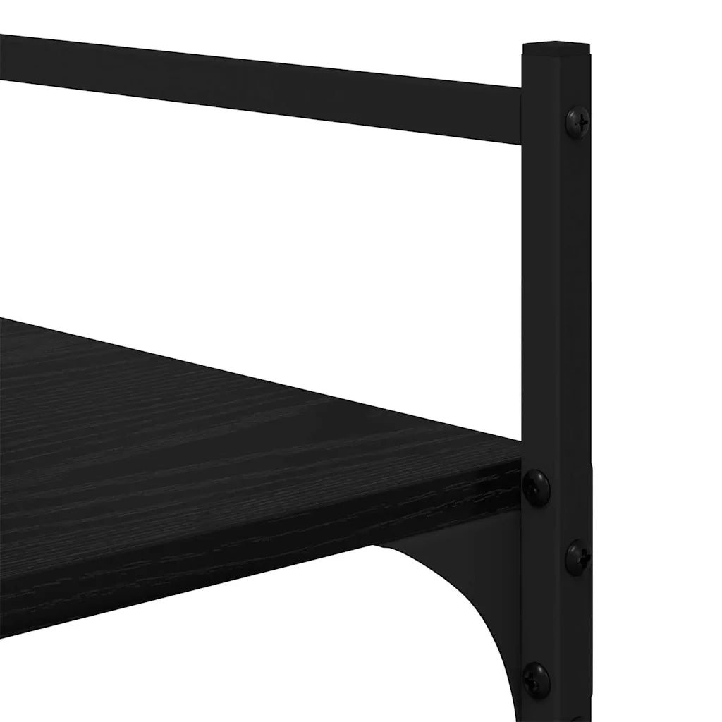Libreria-Scaffale per Libri-Mobile di Stoccaggio Rovere Nero 56 x 32 x 174 cm Legno multistrato