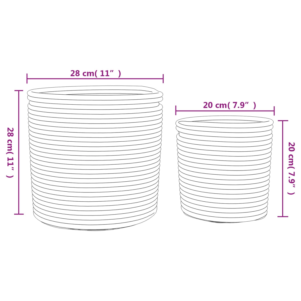 Cestini Portaoggetti 2 pz Bianco e Nero in Cotone CFW8605980