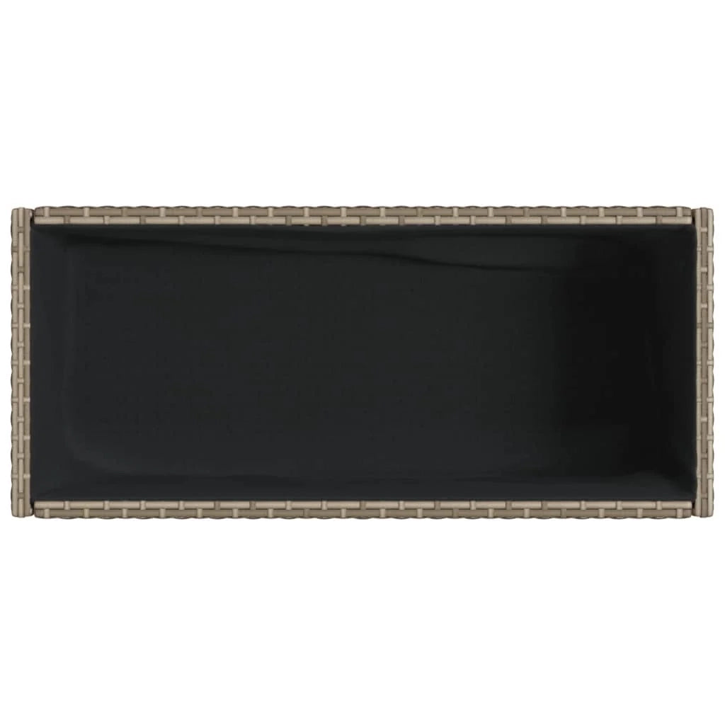Fioriera rialzata per piante fiori giardino terrazze con ripiano set da 2 70 x 28 x 70 cm resina intrecciata grigia 02_0038879
