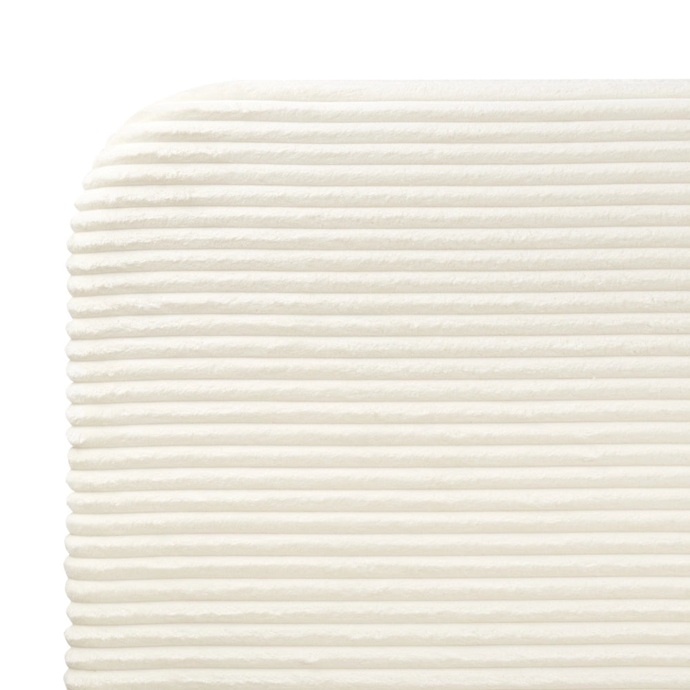 Letto bianco sporco velluto a coste testiera con rete a doghe 160 x 200 cm design minimalista