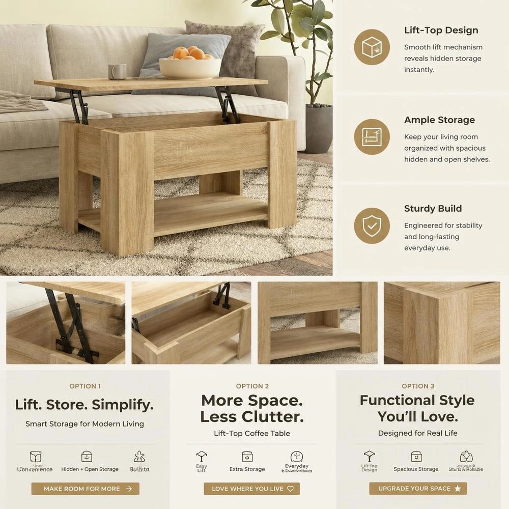 Coffee Table Sonoma Oak 79x49x41 Cm Wood Material