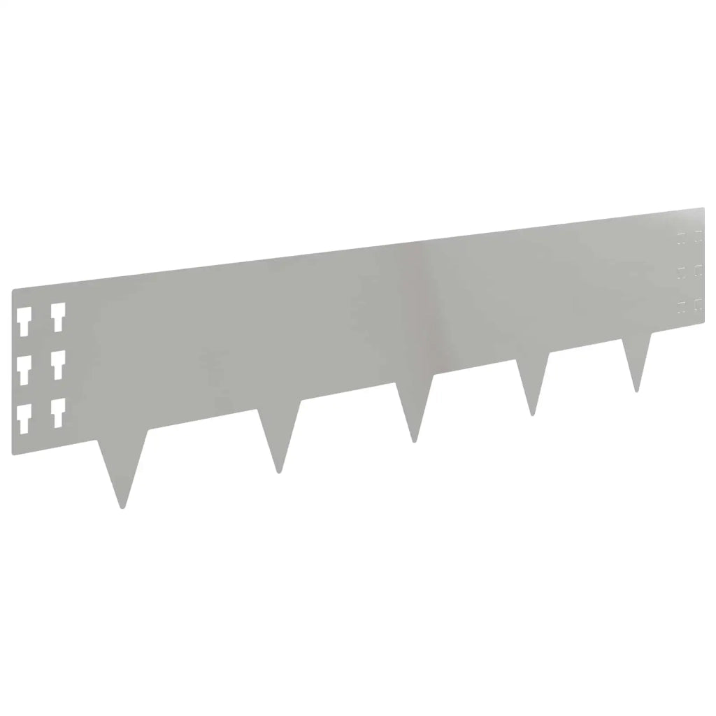 Bordura per Prato 30 pcs 100 x 25 cm Acciaio Argento 8008619