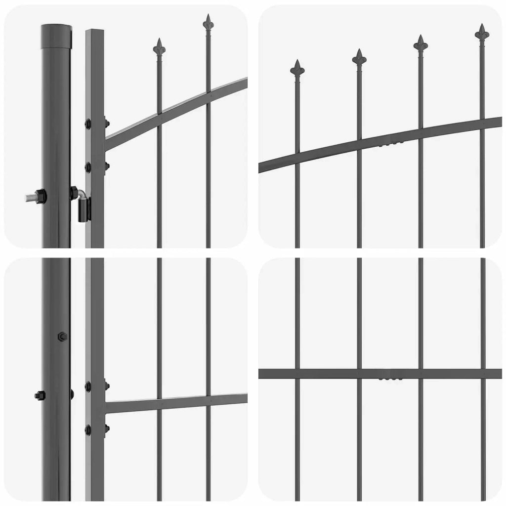 Cancello da giardino Woerden Grigio 175 x 500 cm Acciaio 42008920