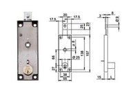 2pz serratura serrande basculanti cilndro fisso quadro maniglia 643 cod:ferx.fer351317
