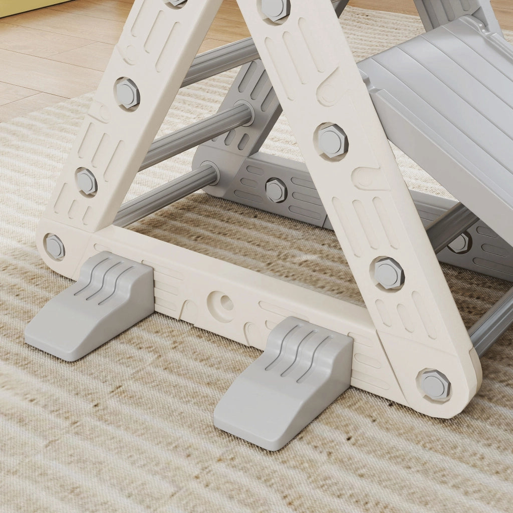 Scaletta a Triangolo con Scivolo per Bambini 18-48 Mesi ¨C zephmum ¨C 130x80x69 Grigio e Bianco