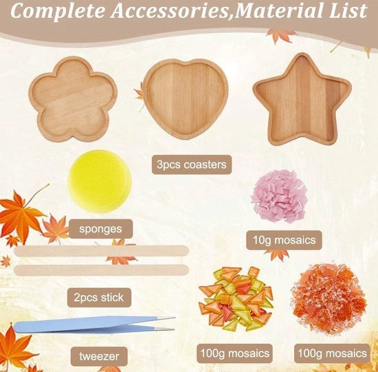 Set di Sostegno per Mosaico di Autunno - Bamboe - Fai da Te - Manufatto a mano - Istruzioni - Principianti adulti - Decorativo