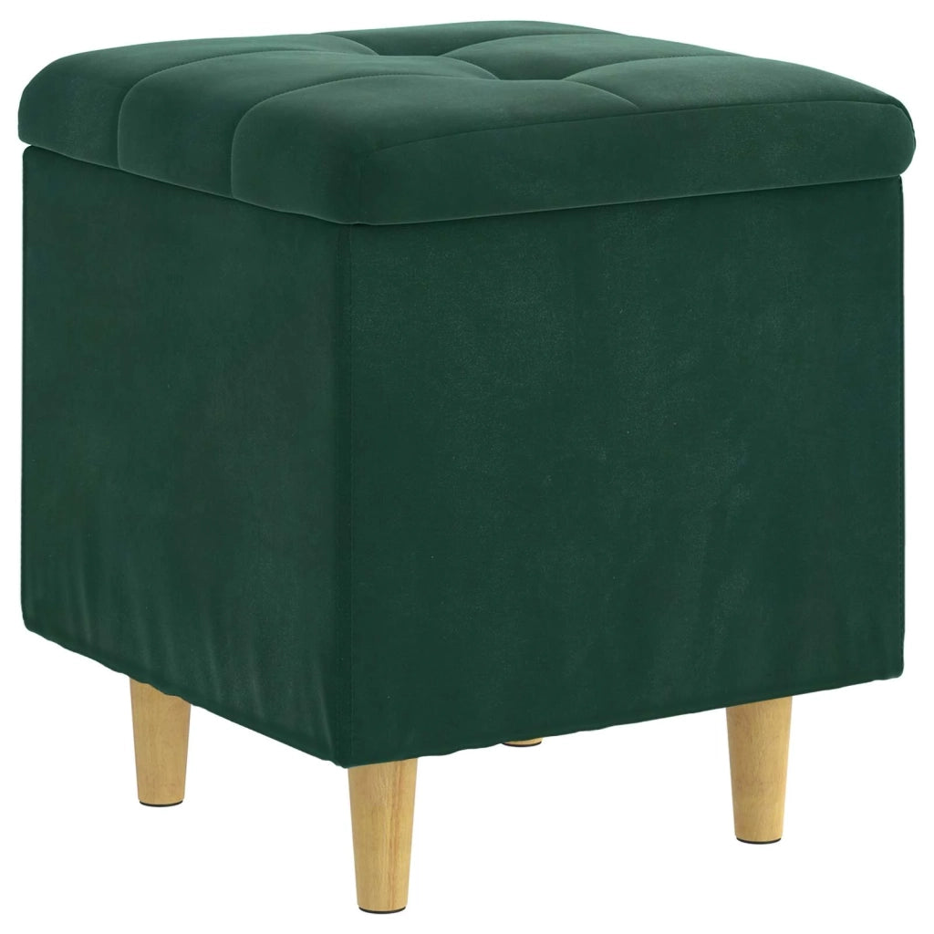 Pouf contenitore Verde Scuro 40 x 40 x 45 cm Velluto 876812