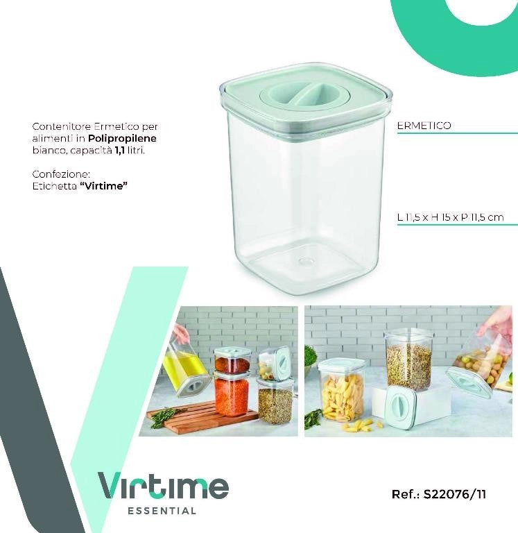 Contenitore Frigobox Ermetico in Plastica 11,5 x 11,5 x 15 cm