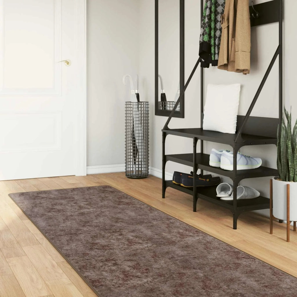 Runner Tappeto MARSA Grigio 80 x 250 cm Poliestere e PVC