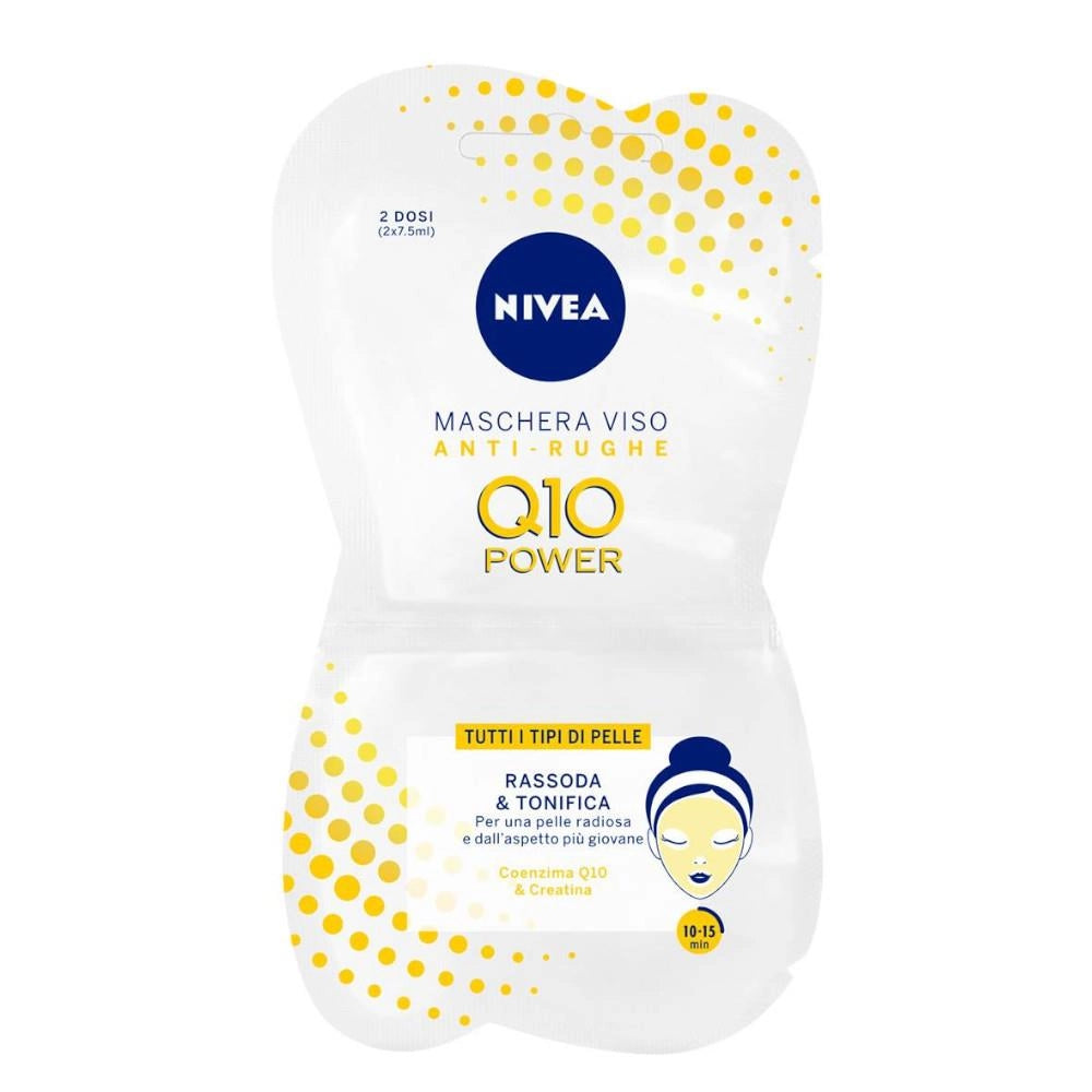 NIVEA MASCHERA VISO ANTIRUGHE Q10 2 DOSI DA 7,5 ML L'UNA