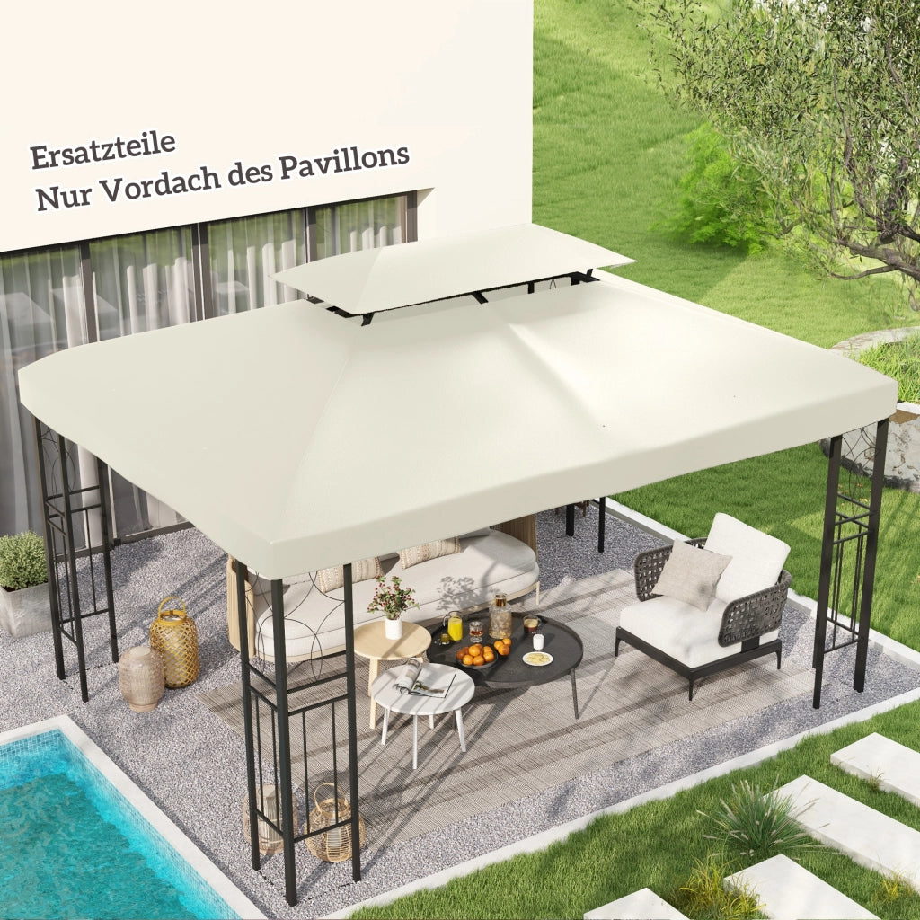 Copertura per gazebo 3x4 m ¨C zephmum ¨C doppio strato in poliestere crema