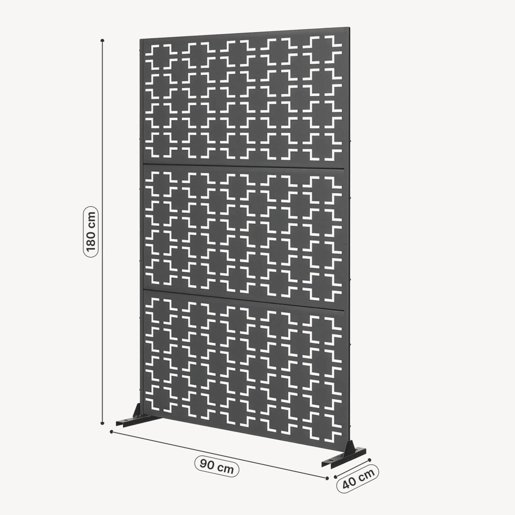 Pannello Divisorio Basciano Struttura Traforata in Acciaio 180 x 90 cm - Grigio Antracite casa.pro