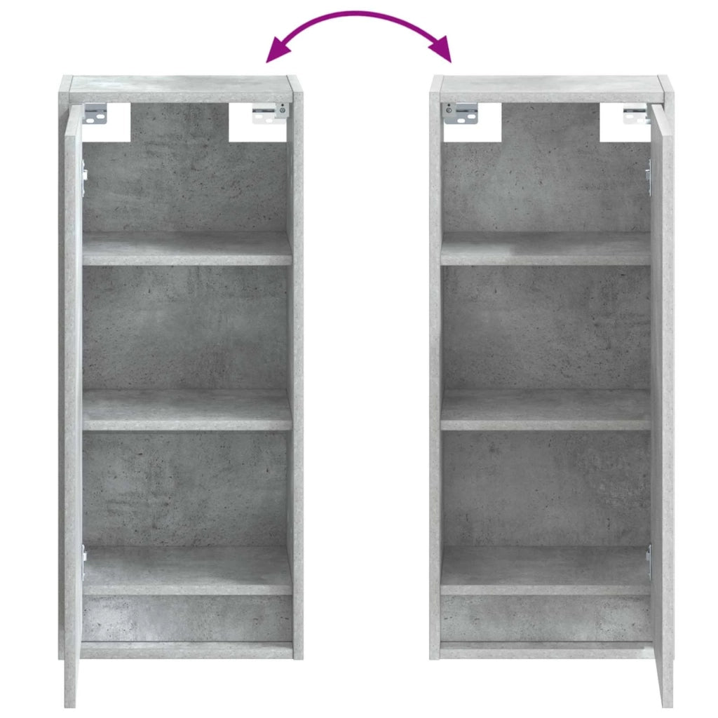 Mobile lavabo da parete Grigio Cemento 35 x 20 x 81 cm 890763