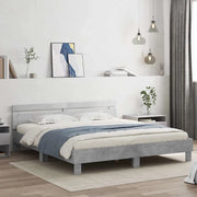 Giroletto con Testiera e LED Grigio Cemento 160x200 cmcod mxl 133990