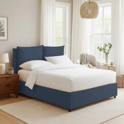 Liskeard, Letto Matrimoniale Sfoderabile Made in Italy, blu