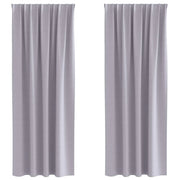 Tende Oscuranti | Tende Blackout con Anelli 2 pz Grigio Metallico 245 x 140 cm