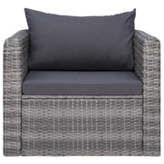 Sedia da Giardino con Cuscini in Polyrattan Grigio 44161