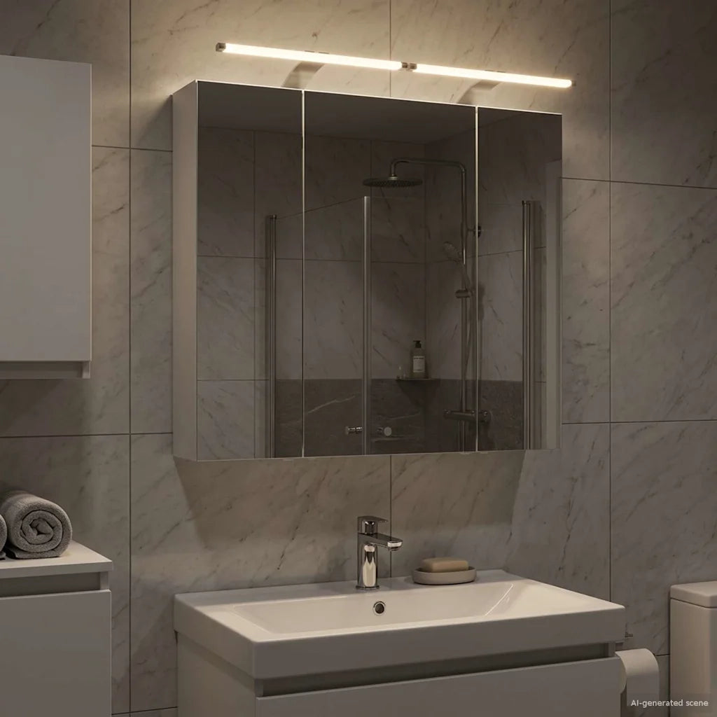 Mobiletto per specchio da bagno Bianco 80 x 14.5 x 70 cm 889111