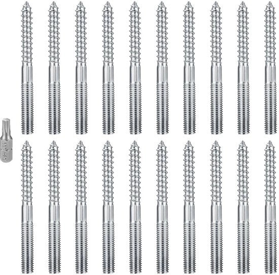 Set di 20 pezzi di viti M8 Torx a doppia vite per mobili e infissi - 80 mm